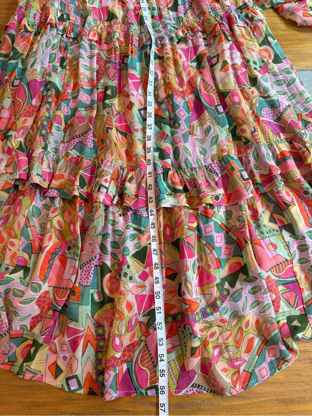 Tolani Tiered Boho Maxi Dress Abstract Geometric Print Size Small - Picture 8 of 13